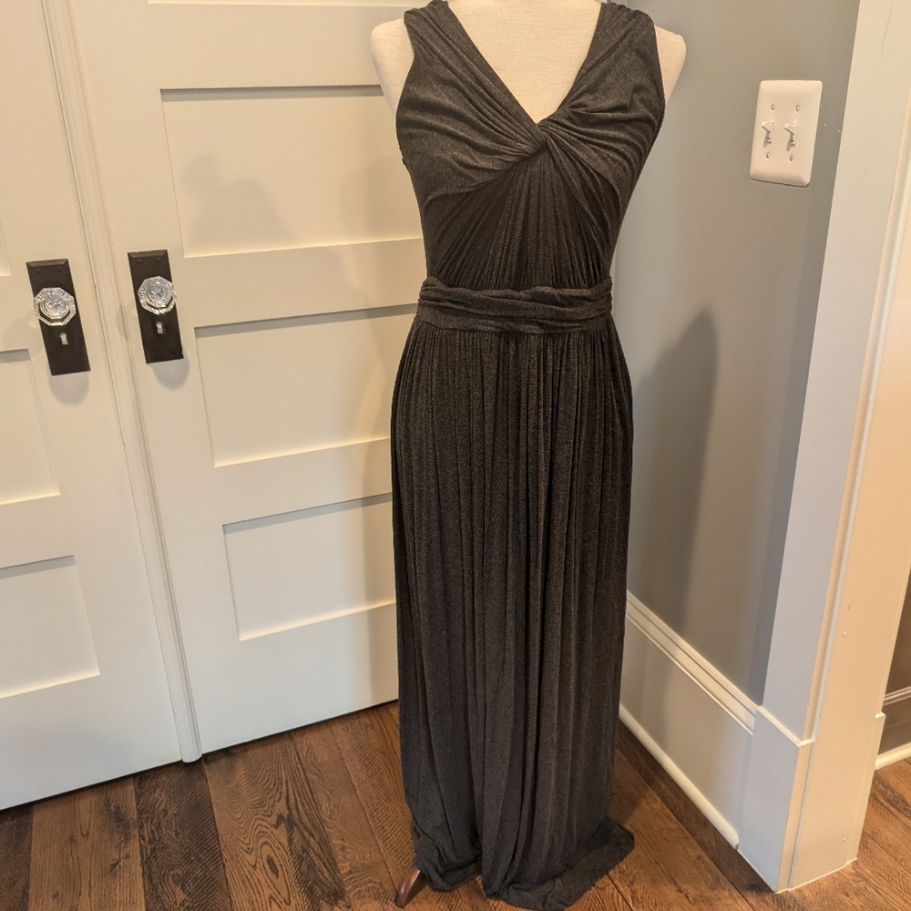 Anthropologie grey jersey maxi dress size L